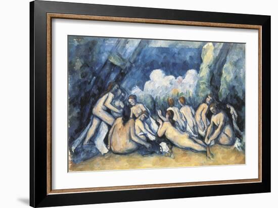 Large Bathers-Paul Cézanne-Framed Art Print
