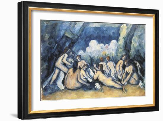 Large Bathers-Paul Cézanne-Framed Art Print