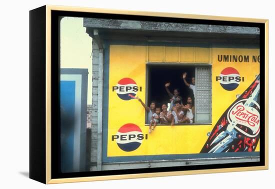 Large Billboard Painted on Side of Building Advertising Pepsi Cola, Manila, Philippines-Arthur Schatz-Framed Premier Image Canvas