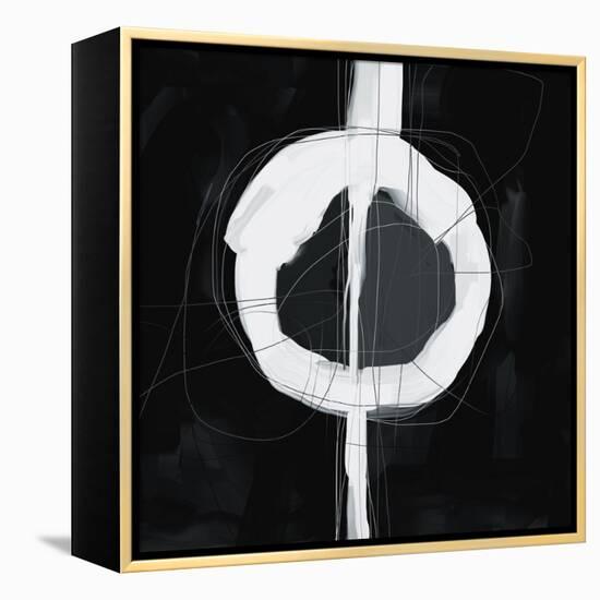 Large Black, White and Grey Abstract-Real Callahan-Framed Stretched Canvas