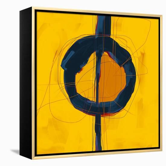 Large Black, Yellow and Orange Abstract-Real Callahan-Framed Stretched Canvas