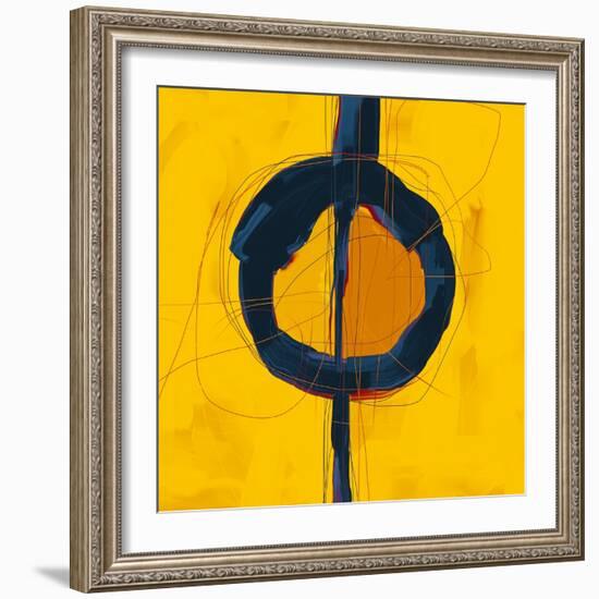 Large Black, Yellow and Orange Abstract-Real Callahan-Framed Art Print