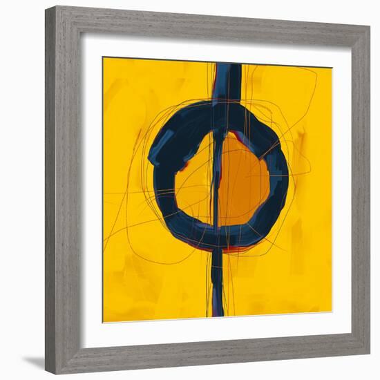 Large Black, Yellow and Orange Abstract-Real Callahan-Framed Art Print