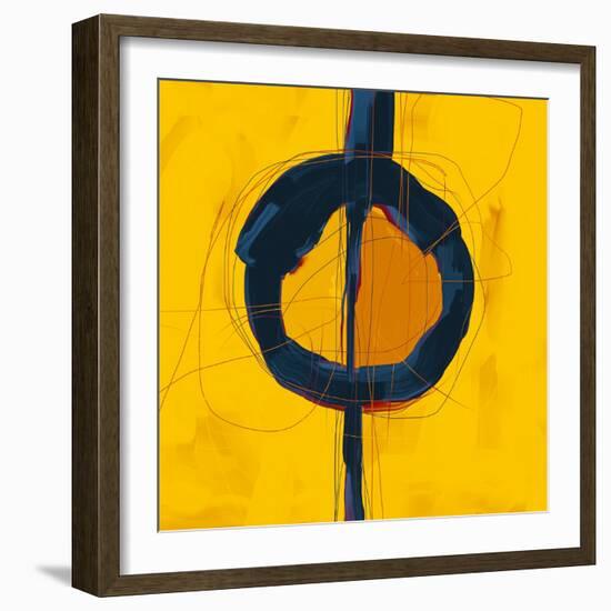 Large Black, Yellow and Orange Abstract-Real Callahan-Framed Art Print