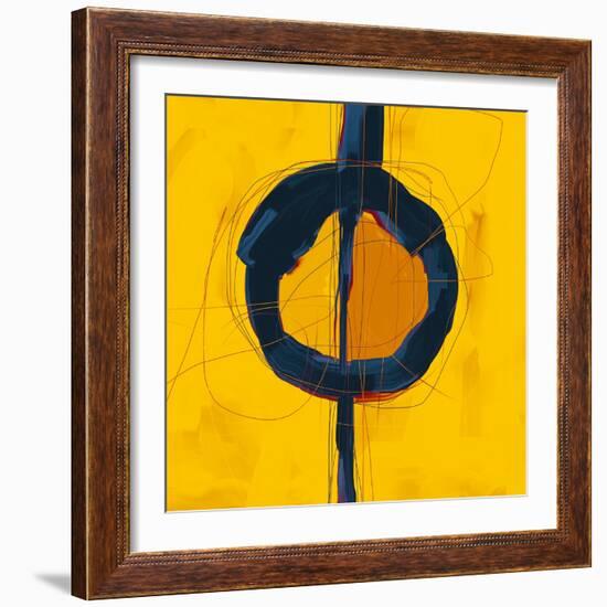 Large Black, Yellow and Orange Abstract-Real Callahan-Framed Art Print