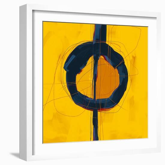 Large Black, Yellow and Orange Abstract-Real Callahan-Framed Art Print