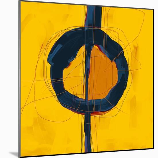 Large Black, Yellow and Orange Abstract-Real Callahan-Mounted Art Print