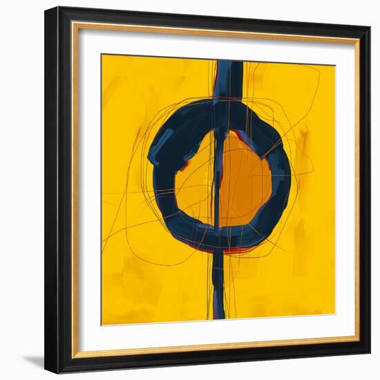 Large Black, Yellow and Orange Abstract-Real Callahan-Framed Art Print