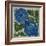 Large Blue Flower Watercolor Tile Design by William de Morgan-Stapleton Collection-Framed Giclee Print