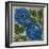 Large Blue Flower Watercolor Tile Design by William de Morgan-Stapleton Collection-Framed Giclee Print