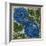 Large Blue Flower Watercolor Tile Design by William de Morgan-Stapleton Collection-Framed Giclee Print