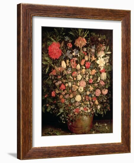 Large Bouquet of Flowers in a Wooden Tub, 1606-07-Jan Brueghel the Elder-Framed Giclee Print