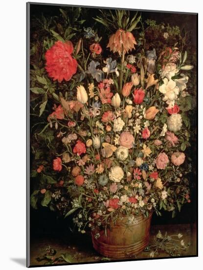 Large Bouquet of Flowers in a Wooden Tub, 1606-07-Jan Brueghel the Elder-Mounted Giclee Print