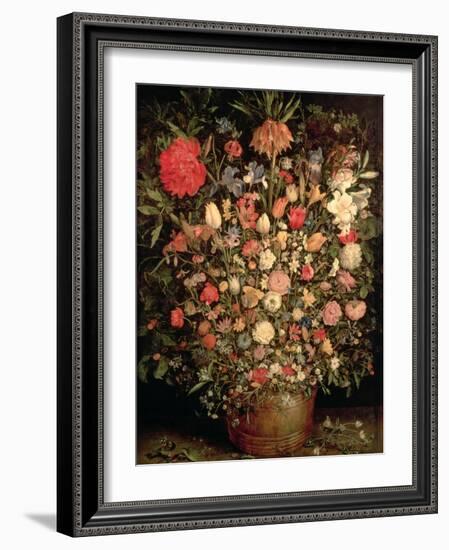 Large Bouquet of Flowers in a Wooden Tub, 1606-07-Jan Brueghel the Elder-Framed Giclee Print