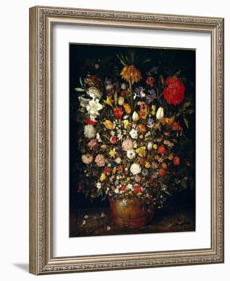 Large Bouquet of Flowers Painting by Jan Breugel the Elder Calls Bruegel of Velvet (Brueghel or Bre-Jan the Elder Brueghel-Framed Giclee Print