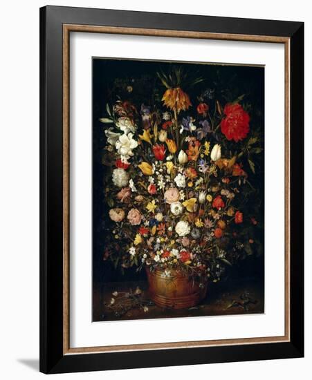 Large Bouquet of Flowers Painting by Jan Breugel the Elder Calls Bruegel of Velvet (Brueghel or Bre-Jan the Elder Brueghel-Framed Giclee Print