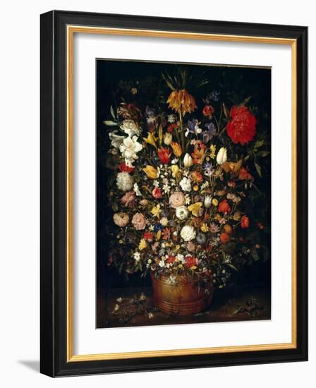 Large Bouquet of Flowers Painting by Jan Breugel the Elder Calls Bruegel of Velvet (Brueghel or Bre-Jan the Elder Brueghel-Framed Giclee Print