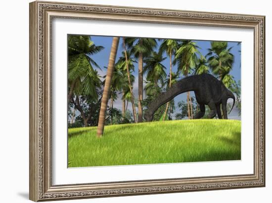 Large Brachiosaurus Grazing in a Tropical Climate-null-Framed Premium Giclee Print