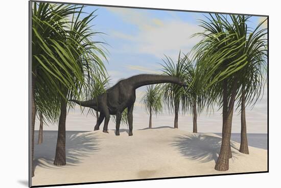 Large Brachiosaurus Grazing on Trees-null-Mounted Art Print