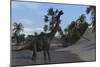 Large Brachiosaurus in Shallow Water-null-Mounted Art Print