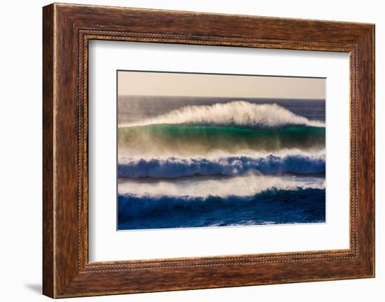 Large breaking wave, West Oahu, Hawaii-Mark A Johnson-Framed Photographic Print