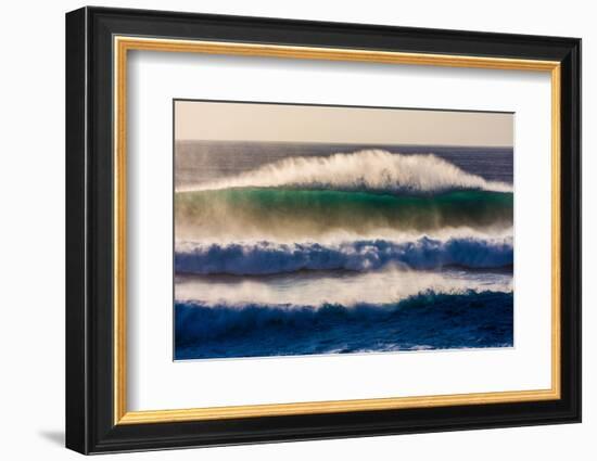 Large breaking wave, West Oahu, Hawaii-Mark A Johnson-Framed Photographic Print