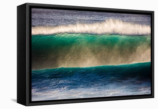 Large breaking wave, West Oahu, Hawaii-Mark A Johnson-Framed Premier Image Canvas