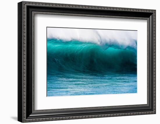 Large breaking wave, West Oahu, Hawaii-Mark A Johnson-Framed Photographic Print