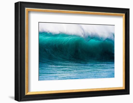 Large breaking wave, West Oahu, Hawaii-Mark A Johnson-Framed Photographic Print