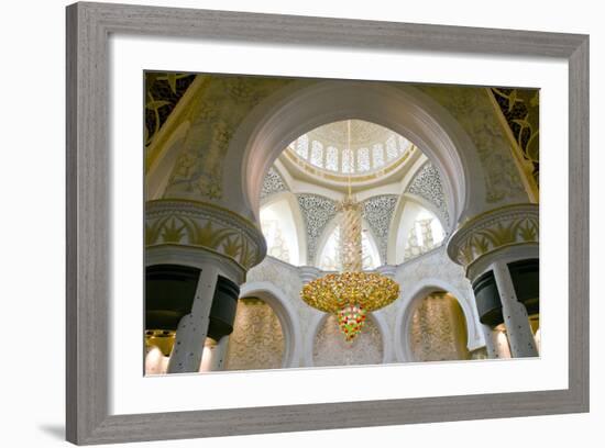 Large Chandelier in Sheikh Zayed Grand Mosque, Abu Dhabi, UAE-Bill Bachmann-Framed Photographic Print