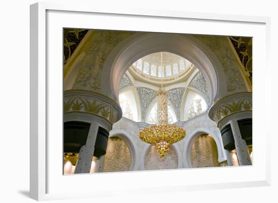 Large Chandelier in Sheikh Zayed Grand Mosque, Abu Dhabi, UAE-Bill Bachmann-Framed Photographic Print