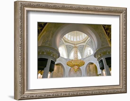 Large Chandelier in Sheikh Zayed Grand Mosque, Abu Dhabi, UAE-Bill Bachmann-Framed Photographic Print