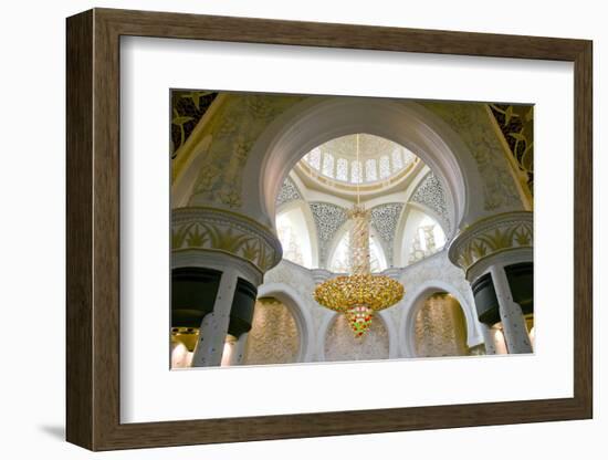 Large Chandelier in Sheikh Zayed Grand Mosque, Abu Dhabi, UAE-Bill Bachmann-Framed Photographic Print