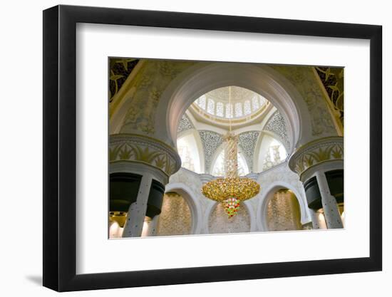 Large Chandelier in Sheikh Zayed Grand Mosque, Abu Dhabi, UAE-Bill Bachmann-Framed Photographic Print