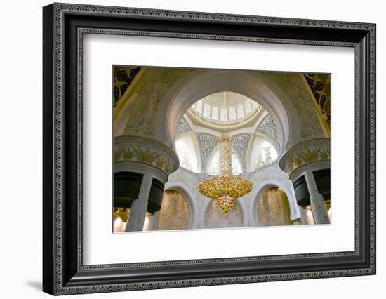 Large Chandelier in Sheikh Zayed Grand Mosque, Abu Dhabi, UAE-Bill Bachmann-Framed Photographic Print