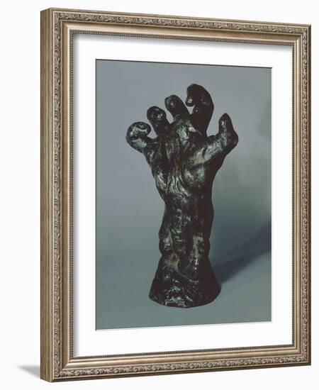 Large Clenched Hand, 1885 (Bronze & Green Patina) (See also 405999)-Auguste Rodin-Framed Giclee Print