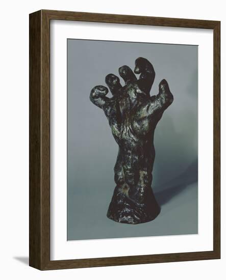 Large Clenched Hand, 1885 (Bronze & Green Patina) (See also 405999)-Auguste Rodin-Framed Giclee Print
