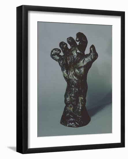 Large Clenched Hand, 1885 (Bronze & Green Patina) (See also 405999)-Auguste Rodin-Framed Giclee Print