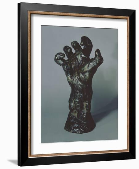 Large Clenched Hand, 1885 (Bronze & Green Patina) (See also 405999)-Auguste Rodin-Framed Giclee Print