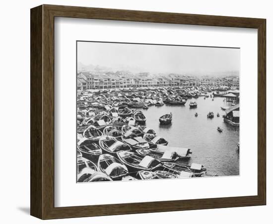 Large Collection of Boats in Singapore Harbor-null-Framed Photographic Print