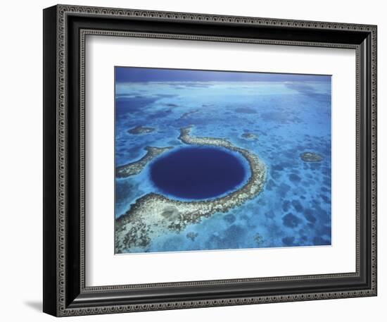 Large Coral Reefs off the Coast of Belize-Greg Johnston-Framed Photographic Print