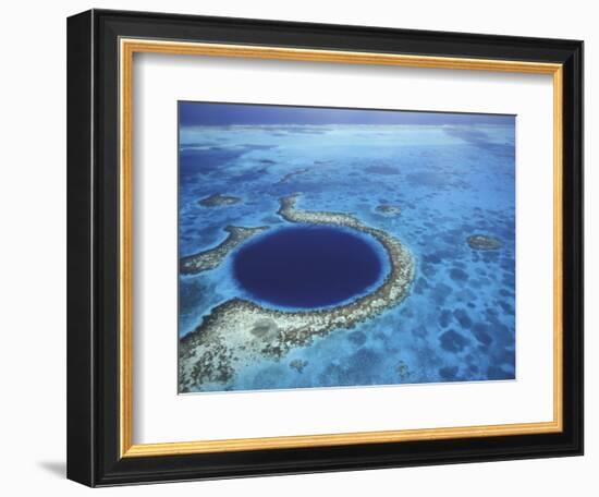 Large Coral Reefs off the Coast of Belize-Greg Johnston-Framed Photographic Print