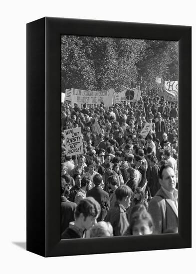 Large crowd demonstrate against the Vietnam war in Washington, D.C., 21 Oct. 1967-Warren K. Leffler-Framed Premier Image Canvas