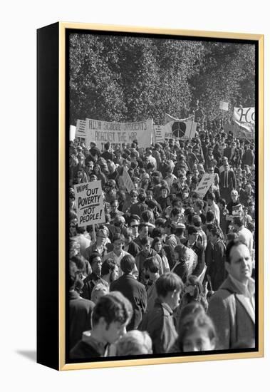 Large crowd demonstrate against the Vietnam war in Washington, D.C., 21 Oct. 1967-Warren K. Leffler-Framed Premier Image Canvas