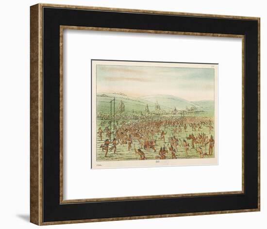 Large Crowd of Native Americans Play Lacrosse-George Catlin-Framed Photographic Print