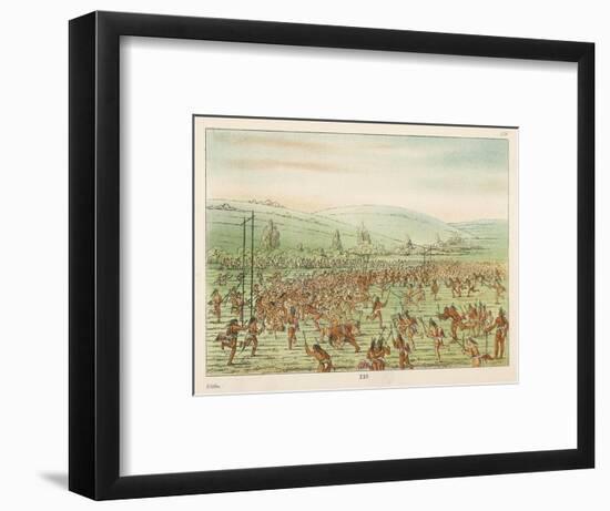 Large Crowd of Native Americans Play Lacrosse-George Catlin-Framed Photographic Print
