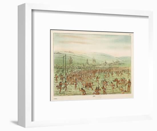 Large Crowd of Native Americans Play Lacrosse-George Catlin-Framed Photographic Print