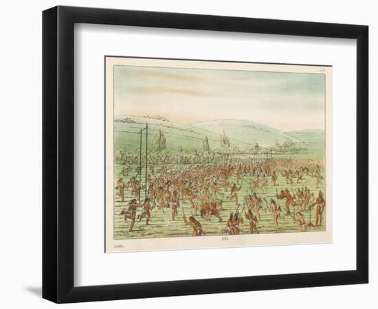 Large Crowd of Native Americans Play Lacrosse-George Catlin-Framed Photographic Print