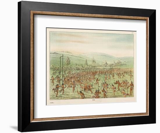 Large Crowd of Native Americans Play Lacrosse-George Catlin-Framed Photographic Print