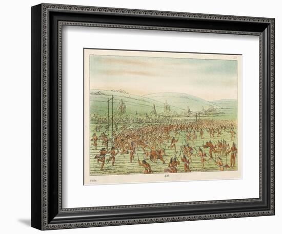 Large Crowd of Native Americans Play Lacrosse-George Catlin-Framed Photographic Print